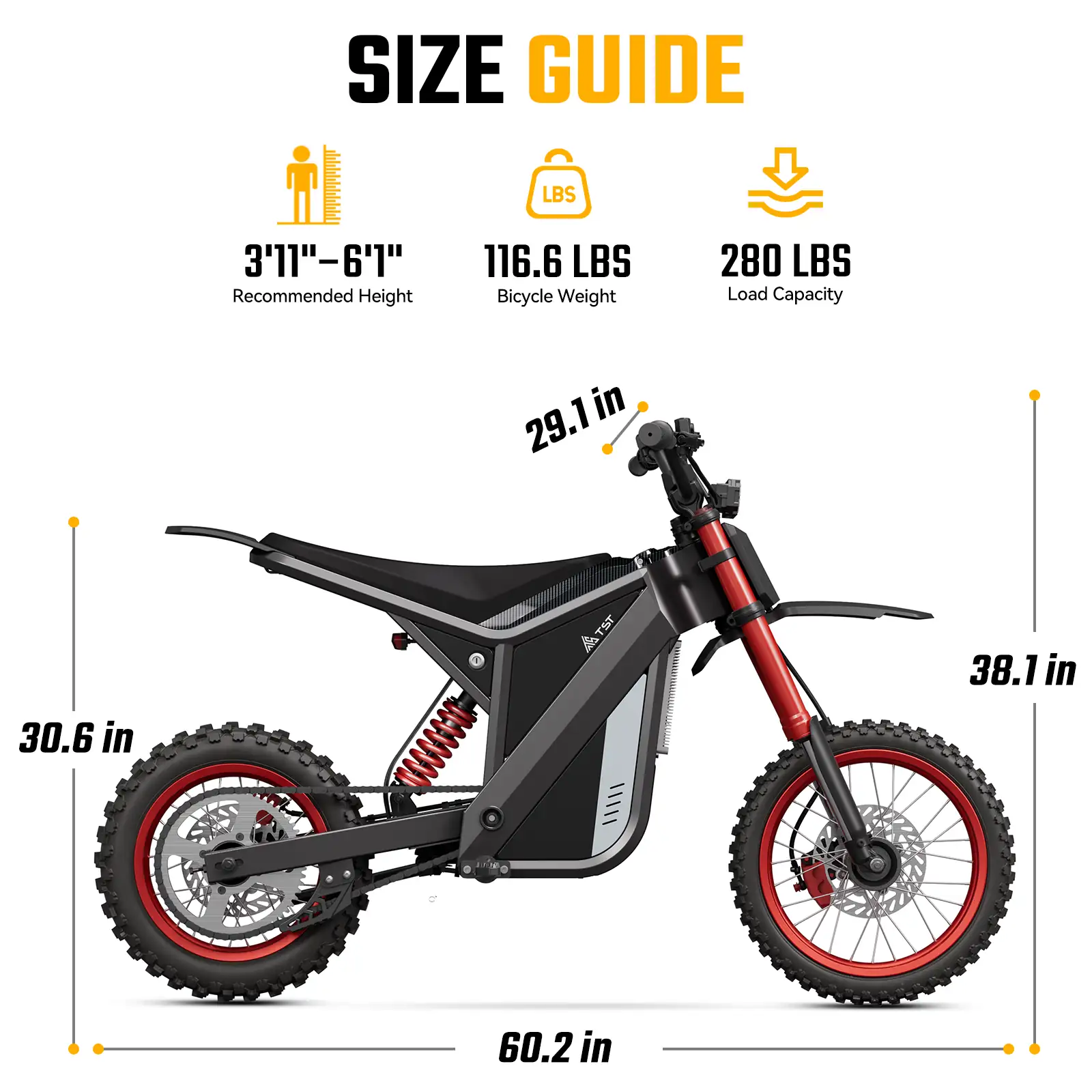 TST® GT63 14" 2200W 210Nm Electric Dirt Bike - Image 6