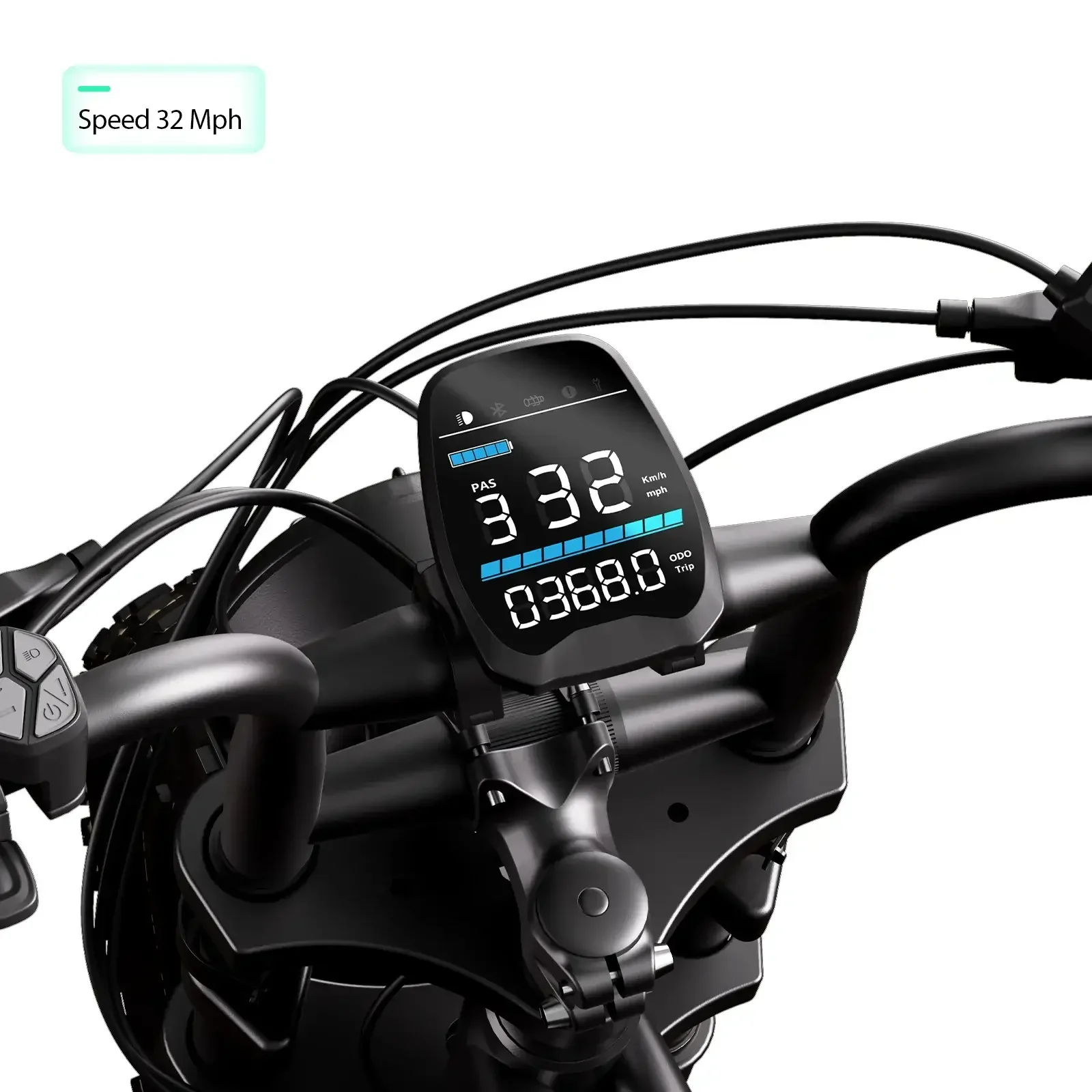 TST® R002 20'' 1500W Full Suspension Moped-style Electric Bike - Image 8