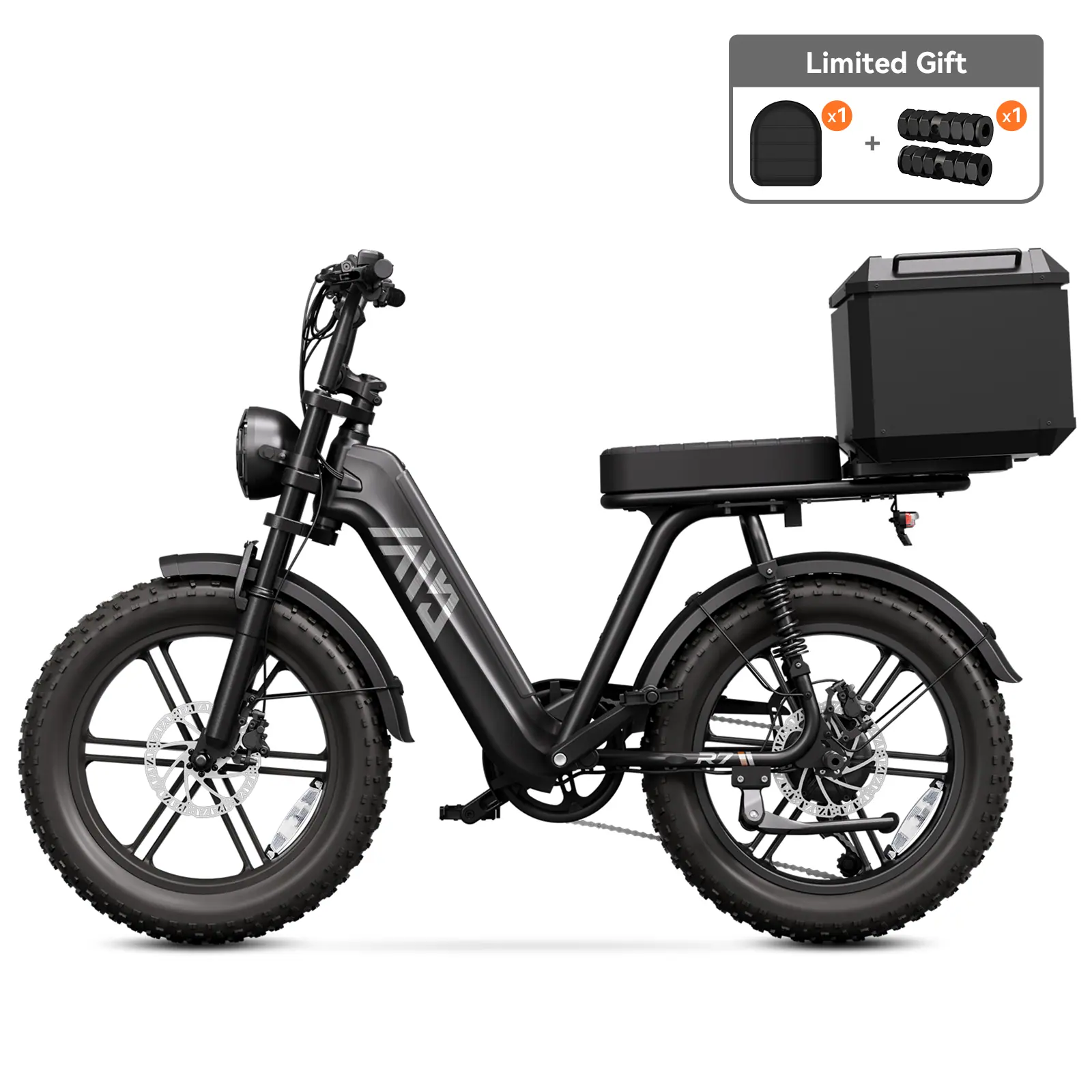 TST® R7 Moped Style 1500W Full Suspension Electric Cargo Bike | 2026 New Model - Image 9